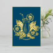 ルクセ金ゴールドカクテルパーティーメニュー 箔シーズンカード (立ち正面)