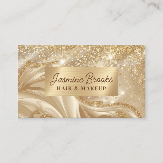 ルクセ金ゴールドグリッターと渦巻き 名刺 (正面)