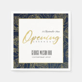 ルクセ金ゴールドネイビーバラフローラ開幕式 スタンダードカクテルナプキン (正面)