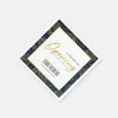 ルクセ金ゴールドネイビーバラフローラ開幕式 スタンダードカクテルナプキン (角)