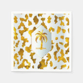 ルクセ金ゴールドパームサファリシックパーティー スタンダードカクテルナプキン (正面)