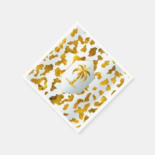 ルクセ金ゴールドパームサファリシックパーティー スタンダードカクテルナプキン (角)