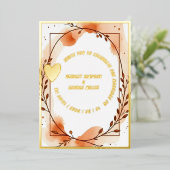 ルクセ金ゴールドラスティックボ結婚ホフローラ 箔招待状 (立ち正面)