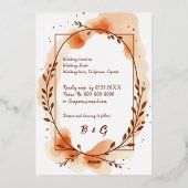 ルクセ金ゴールドラスティックボ結婚ホフローラ 箔招待状 (裏面)