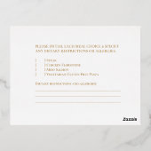 ルクセ金ゴールド結婚のモノグラムの紋章の食事の選択 箔シーズンポストカード (裏面)