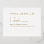 ルクセ金ゴールド結婚のモノグラムの紋章の食事の選択 箔シーズンポストカード (裏面)