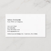 ルクセ金ゴールド2イニシャルモノグラムミニマリストブラック 名刺 (裏面)