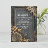 ルクセ金ゴールド&ブラックマーブルVIP 結婚ズ 招待状 (スタンド正面)