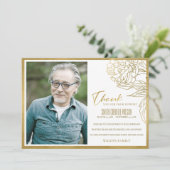 ルクセ金箔フローラ悔やみや弔慰記念写真  サンキューカード (スタンド正面)