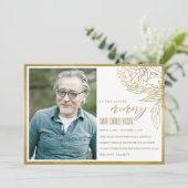 ルクセ金箔フローラ悔やみや弔慰記念写真THA サンキューカード (スタンド正面)