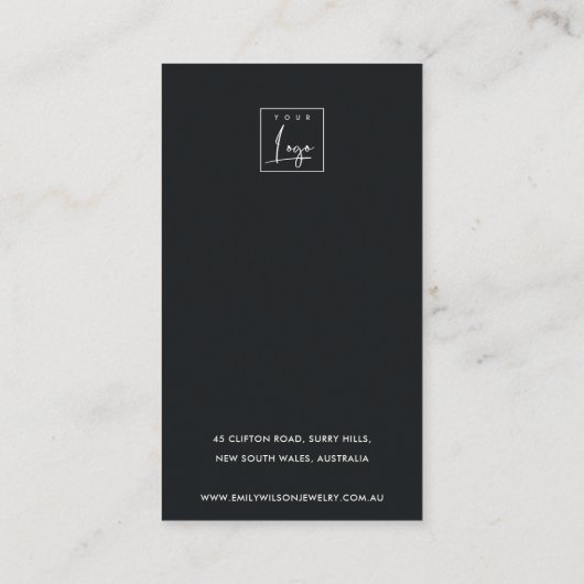 ルクセ金箔ブラシストローク2スタッドイヤリングディスプレイ 名刺 (裏面)