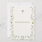 ルクセ開花:金ゴールドフローラシック結婚式招待状 招待状 (裏面)