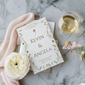 ルクセ開花:金ゴールドフローラシック結婚式招待状 招待状