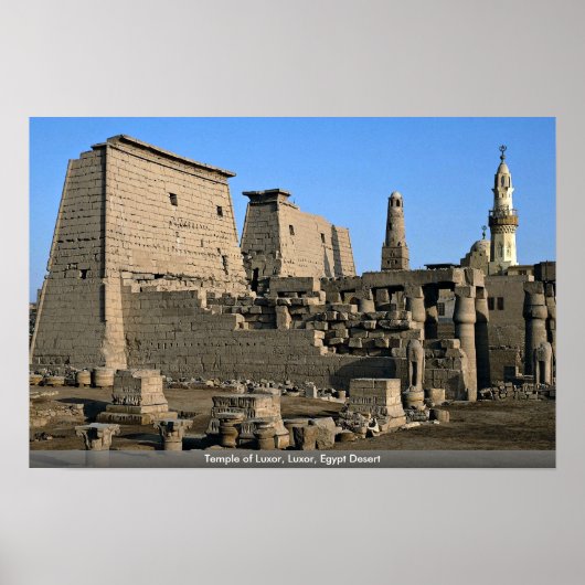 ルクソール寺院、ルクソール、エジプト砂漠 ポスター (正面)