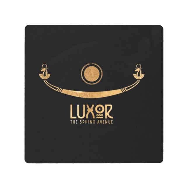 ルクソールSphinx Avenue Khufus船カルナックエジプト メタルプリント (正面)