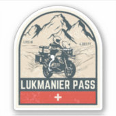 ルクマニールパススイスアルプスのモーターサイクルツアー シール (正面)