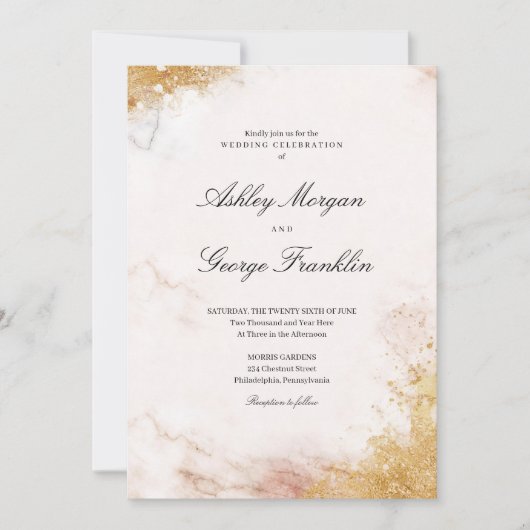 ルクラシッククセマーブル結婚式招待状 招待状 (正面)