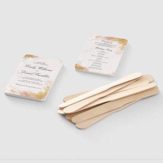 ルクラシッククセマーブル結婚式 プログラムファン ハンドファン (組立なし)