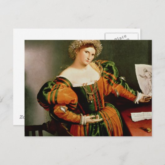 ルクレティアのスケッチを持つ女性, c.1530-33 ポストカード (正面/裏面)