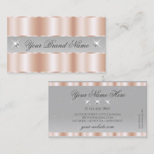 ルクースバラ金ゴールドライトグレースパークルジュエリーラグジュアリー 名刺 (正面/裏面)