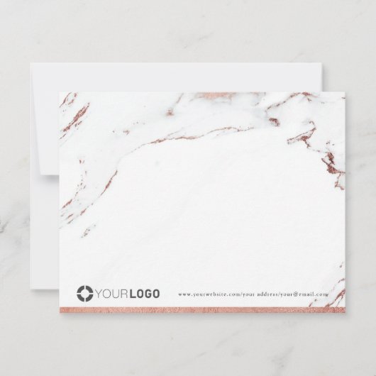 ルクースバラ金ゴールド大理石パーソナライズされた文具 サンキューカード (正面)