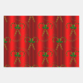 ルクース金ゴールドキャンディキャネス&ホリークリスマス ラッピングペーパーシート (正面)