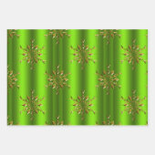 ルクース金ゴールドスノーフレークスクリスマス ラッピングペーパーシート (正面3)