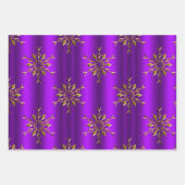 ルクース金ゴールドスノーフレークスクリスマス ラッピングペーパーシート (正面2)