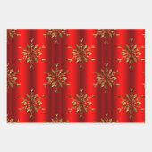 ルクース金ゴールドスノーフレークスクリスマス ラッピングペーパーシート (正面)