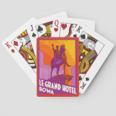 ルグランドホテルローマの彫像、イタリア、ヴィンテージトラベル トランプ (裏面)