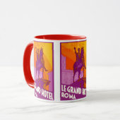 ルグランドホテルローマの彫像、イタリア、ヴィンテージトラベル マグカップ (正面左)