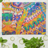 ルサイケデリックイスワーイン キッチンタオル (折り畳み)