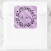 ルサヴォンラベンダーストライプのスクエアステッカー/ラベル スクエアシール (バッグ)