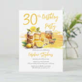 ルシアス レモンケーキ ジンジャーティー 30歳の誕生日パーティー 招待状 (スタンド正面)