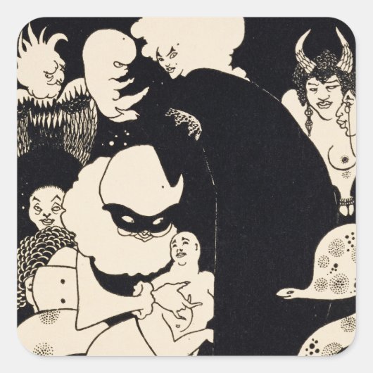 ルシアンの不思議な生き物たち、'Lucからのイラストレーション スクエアシール (正面)