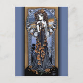 「ルシア」ゴシック様式のフラワームーンフェアリーアートポストカード ポストカード (正面)
