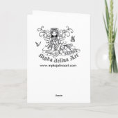 「ルシア」ゴシック様式の花の月の妖精のアートグリーティングカード カード (裏面)