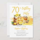 ルシウス・レモンケーキ＆ジンジャーティー 70歳の誕生日パーティー 招待状 (正面)
