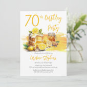 ルシウス・レモンケーキ＆ジンジャーティー 70歳の誕生日パーティー 招待状 (スタンド正面)