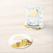 ルシウス・レモンケーキ&ジンジャー・ティー ブライダルシャワー ラウンドペーパーコースター (インサイチュ)