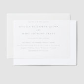 ルシエレガントラモダン結婚ス ベラム紙招待状 (オフセット)