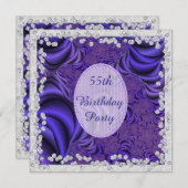 ルシサス·薄紫&ダイヤモンド第55回誕生パーティー 招待状 (正面/裏面)