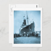 ルシタニアがニューヨークに到着ヴィンテージ ポストカード (正面/裏面)