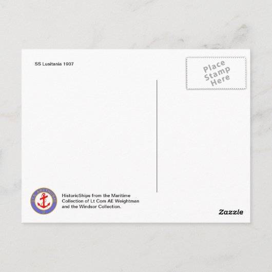 ルシタニア1907 ポストカード (裏面)