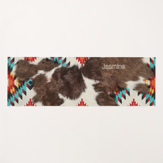 ルシックサウスウェストウエスタンコウィドターコイズ ヨガマット (正面(横))