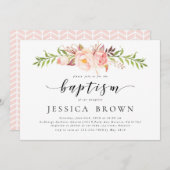 ルシックフローラ水彩牡丹洗礼 招待状 (正面/裏面)