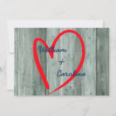 ルシック赤いハートアンドウッド結婚式招待状 招待状 (裏面)