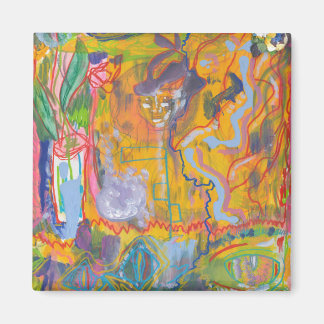 ルシッドドリーマーピンクレインボー絵画抽象芸術ズアートT マグネット