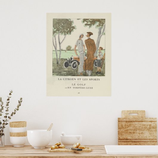 ルシトロエンエレススポーツ – ヴィンテージゴルフプリント ポスター (キッチン)