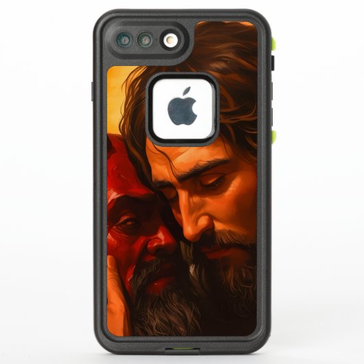 ルシファーを抱擁するキリスト LifeProof iPhoneケース (裏面)